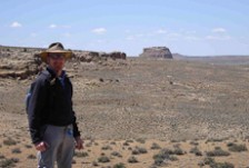 David Hadley standing in a desert-like setting