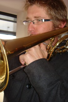 David Bremner playing the trombone