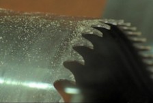 The sharp edge of a saw
