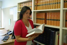Phena Byrne reading a law text book