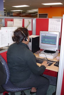 Rochelle Tapuai sitting in front of a computer
