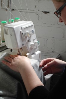 Close up of Nikki Burnet sewing