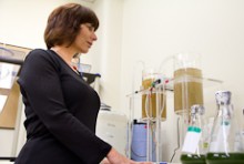 Julia Horsfield with laboratory equipment in a laboratory