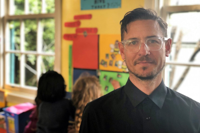 Primary school teacher Nathan Crocker in his classroom