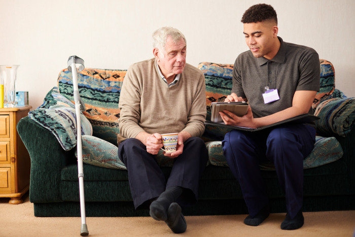 Occupational therapist assessing a patient's daily activities