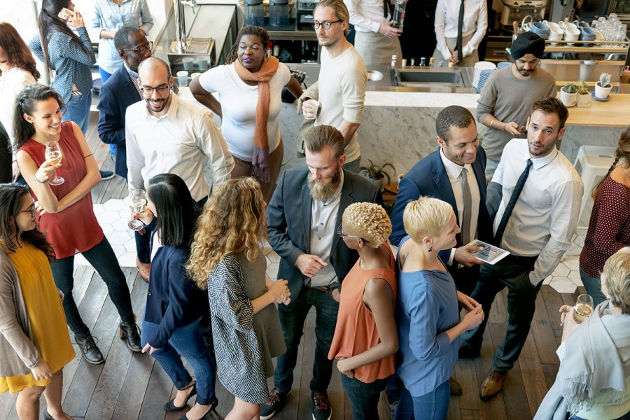 Group of people at a networking event